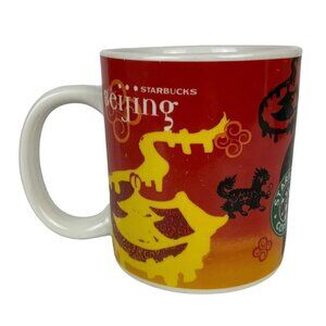 Starbucks Mug Beijing China Collectible 20oz Coffee Cup Chinese Dragon Red Large